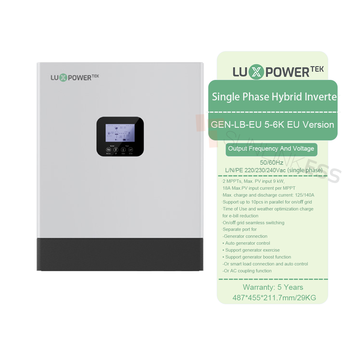 Luxpower Gen-LB-EU 3-6K 하이브리드 태양열 파워 인버터